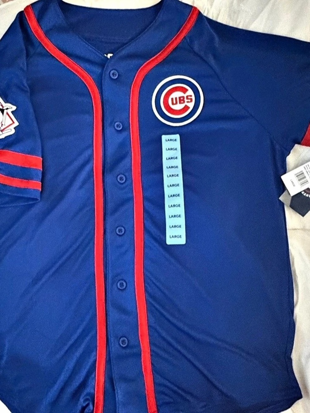 MLB Chicago Cubs MLB jersey Men's Blue & Red Size Large NWT